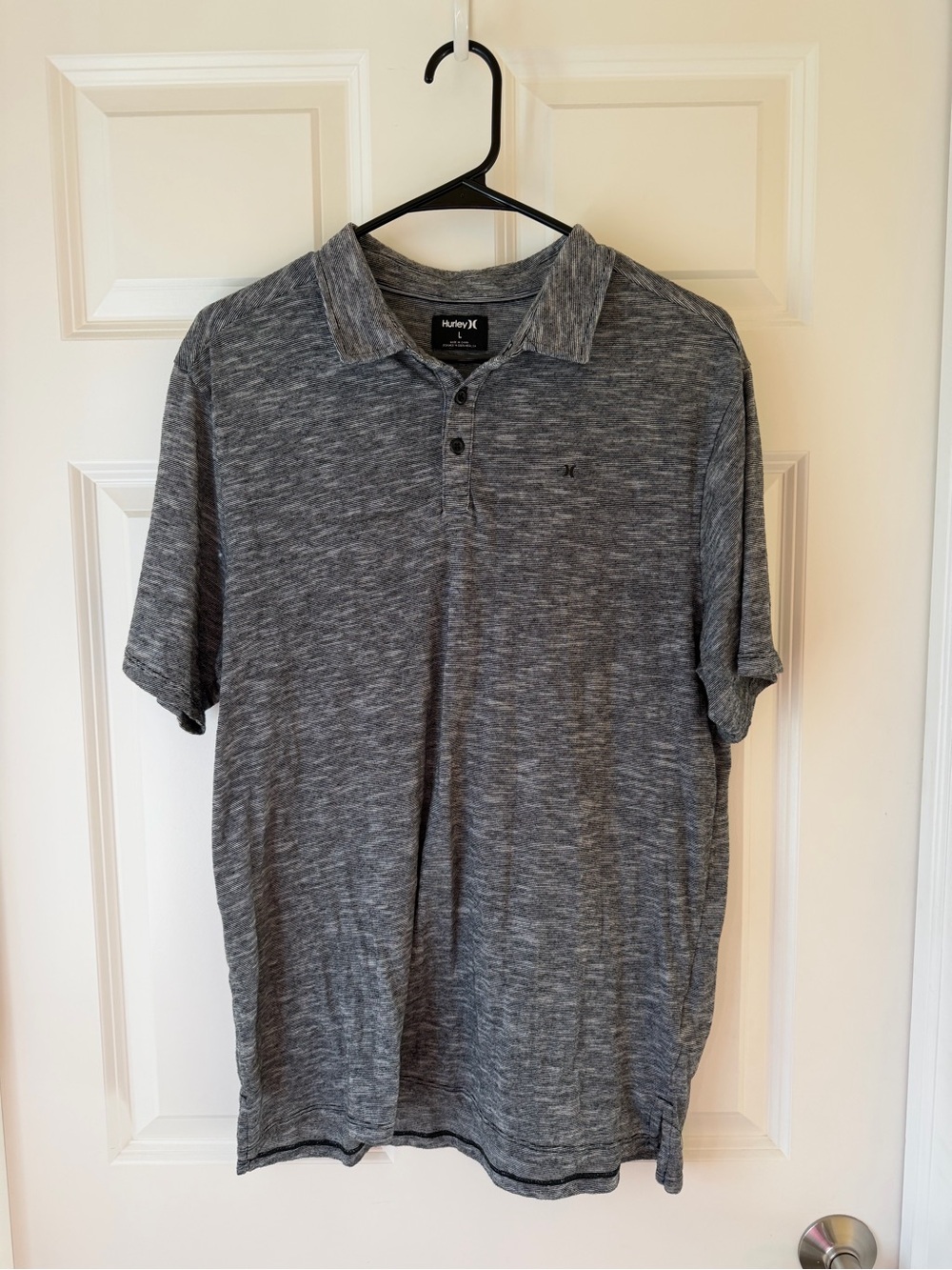 Hurley Men's Heathered Gray Polo Shirt Size Large